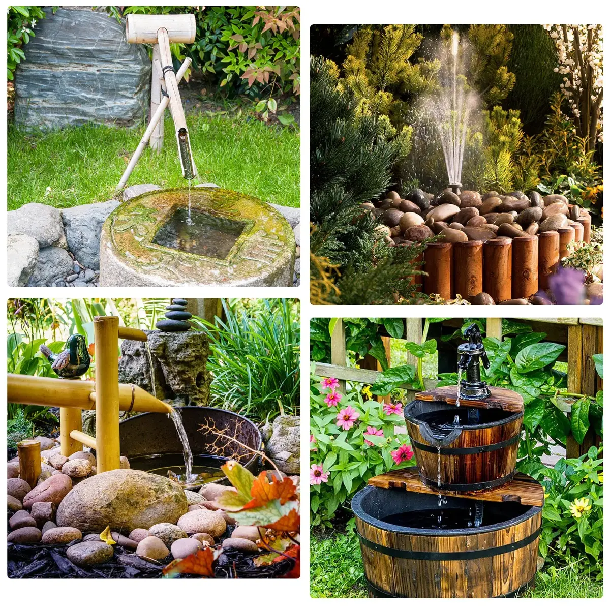 AISITIN DIY Solar Water Pump Kit with 6 Nozzles | 71cm Max Water Height - view 4