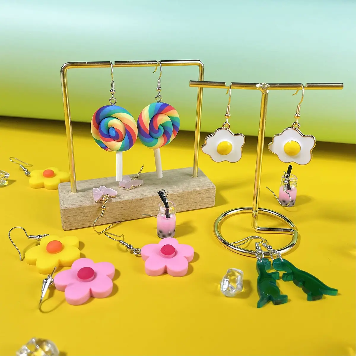 MGGFBLEY 20 Pairs Fun Dangle Earrings Set | Cartoon & Food Themes - view 5