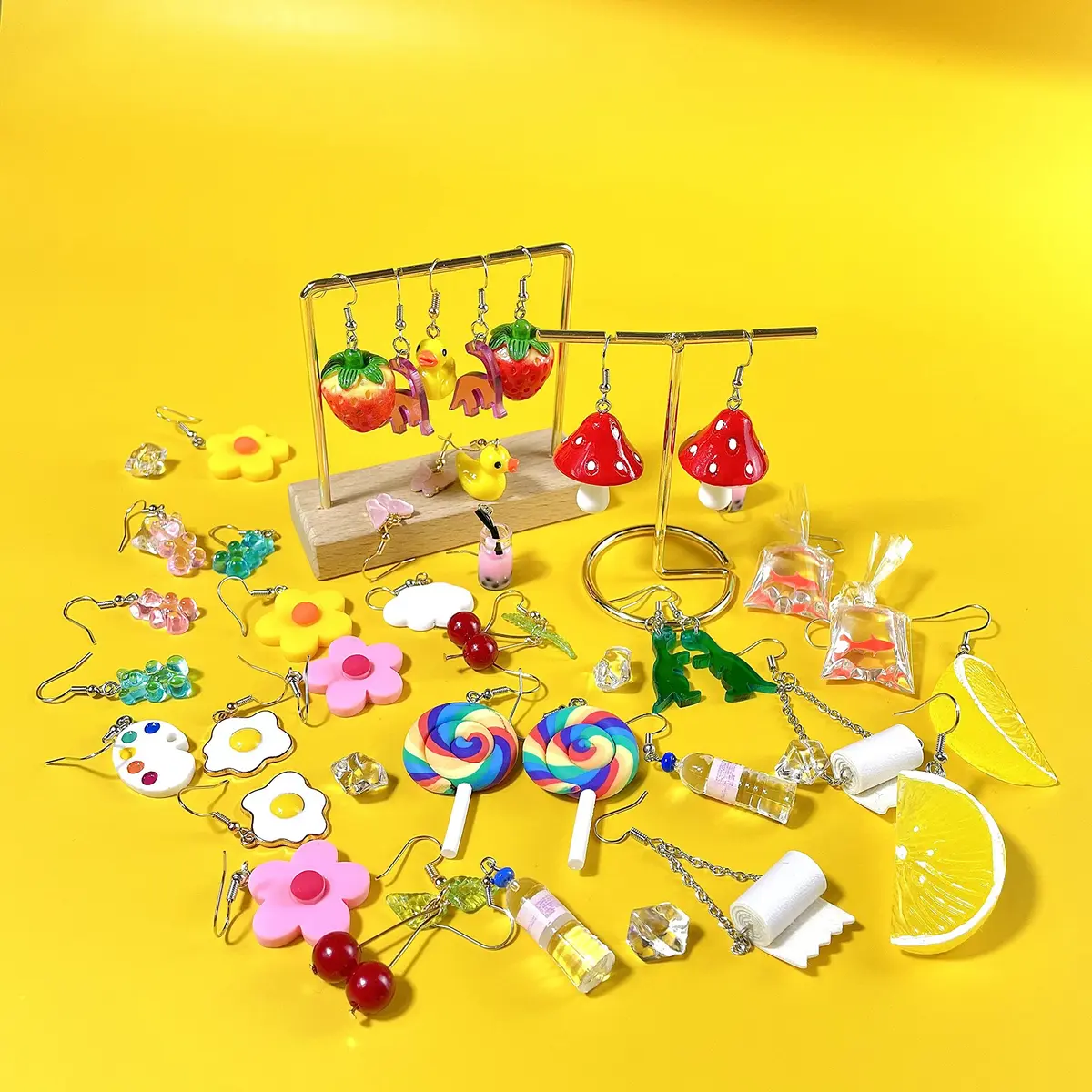 MGGFBLEY 20 Pairs Fun Dangle Earrings Set | Cartoon & Food Themes - view 2