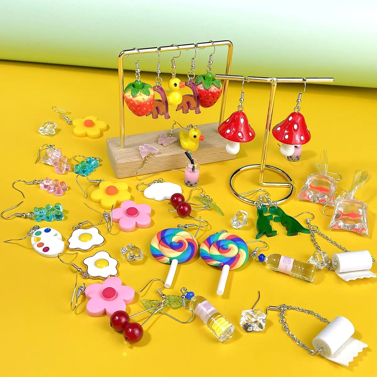 MGGFBLEY 20 Pairs Fun Dangle Earrings Set | Cartoon & Food Themes - view 3