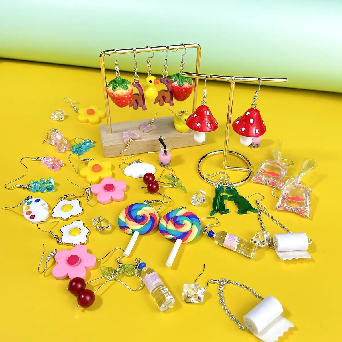 MGGFBLEY 20 Pairs Fun Dangle Earrings Set | Cartoon & Food Themes - view 4