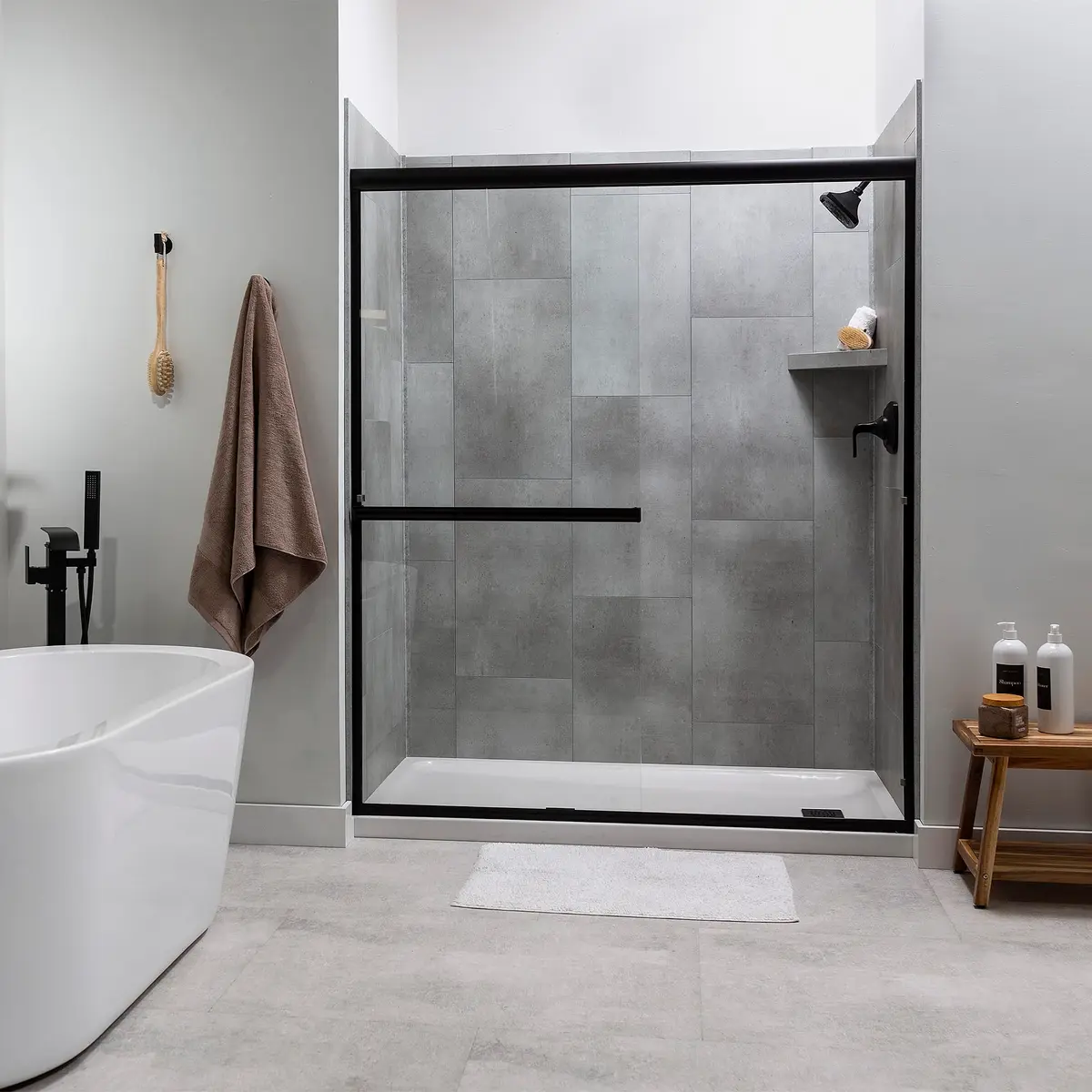 Palisade 25.6 in. x 14.8 in. Vinyl Wall Tiles in Frost Nickel | Waterproof, Easy DIY Installation - view 4