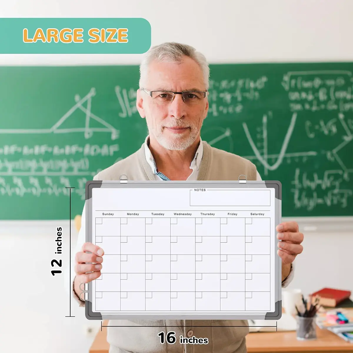 ABERLLS Monthly Calendar Whiteboard 16 x 12 Inches | Magnetic Dry Erase Board for Wall - view 5