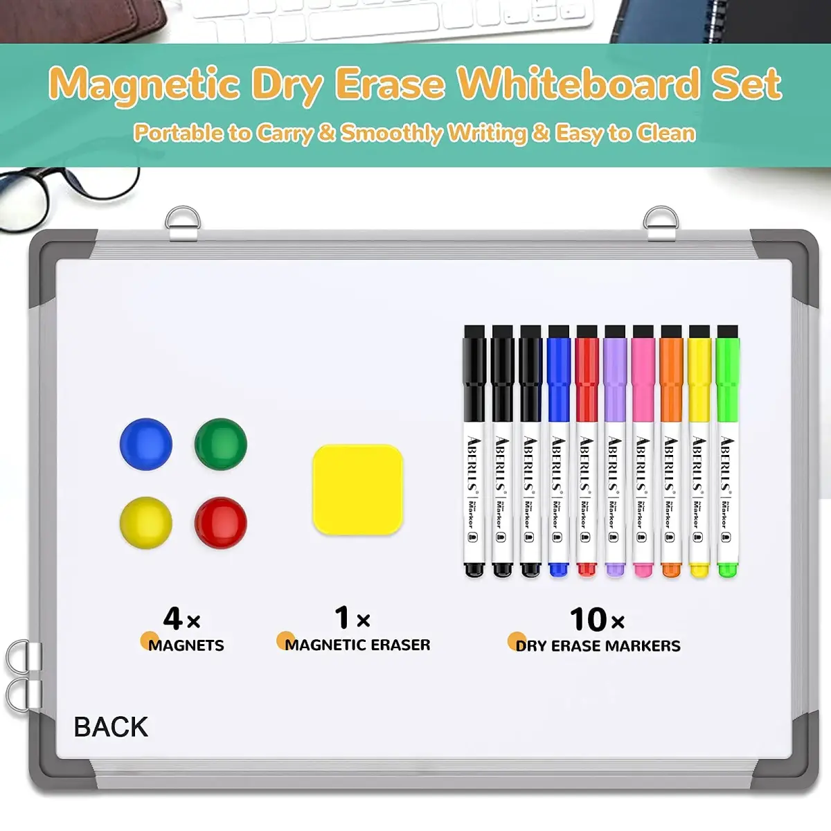 ABERLLS Monthly Calendar Whiteboard 16 x 12 Inches | Magnetic Dry Erase Board for Wall - view 6