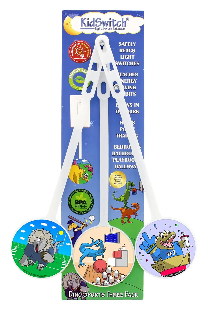 Kidswitch Dinosaur Light Switch Extender (3 Pack) | Glow in the Dark, Easy Install, Award-Winning - main product image