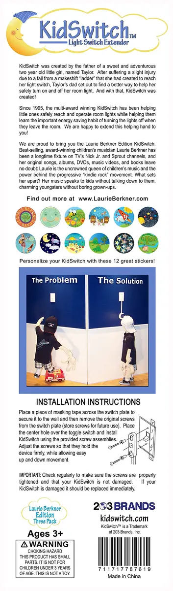 Kidswitch Dinosaur Light Switch Extender (3 Pack) | Glow in the Dark, Easy Install, Award-Winning - view 4