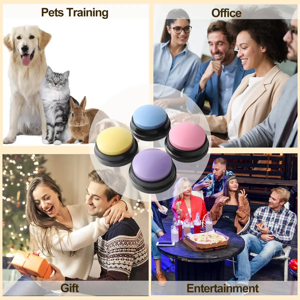 OFVENS Voice Recording Button 4 Packs | Record & Playback for Pet Training & Fun Gifts - view 6