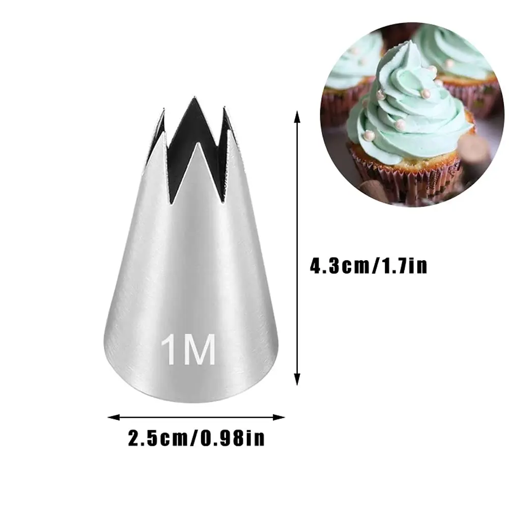 Bmaacye Icing Piping Tip Set,3 Large Decorating Tips Stainless Steel | Cake & Cupcake Decorating Tools - view 2