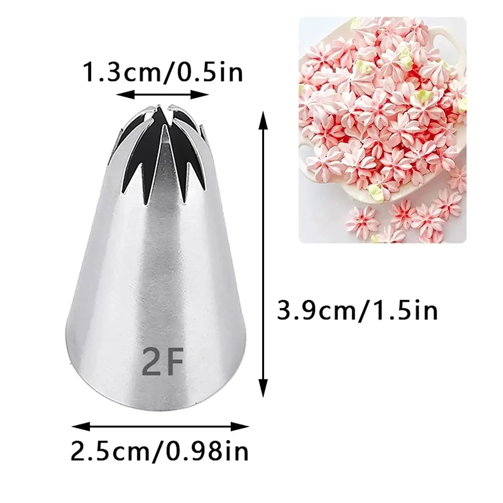 Bmaacye Icing Piping Tip Set,3 Large Decorating Tips Stainless Steel | Cake & Cupcake Decorating Tools - view 3