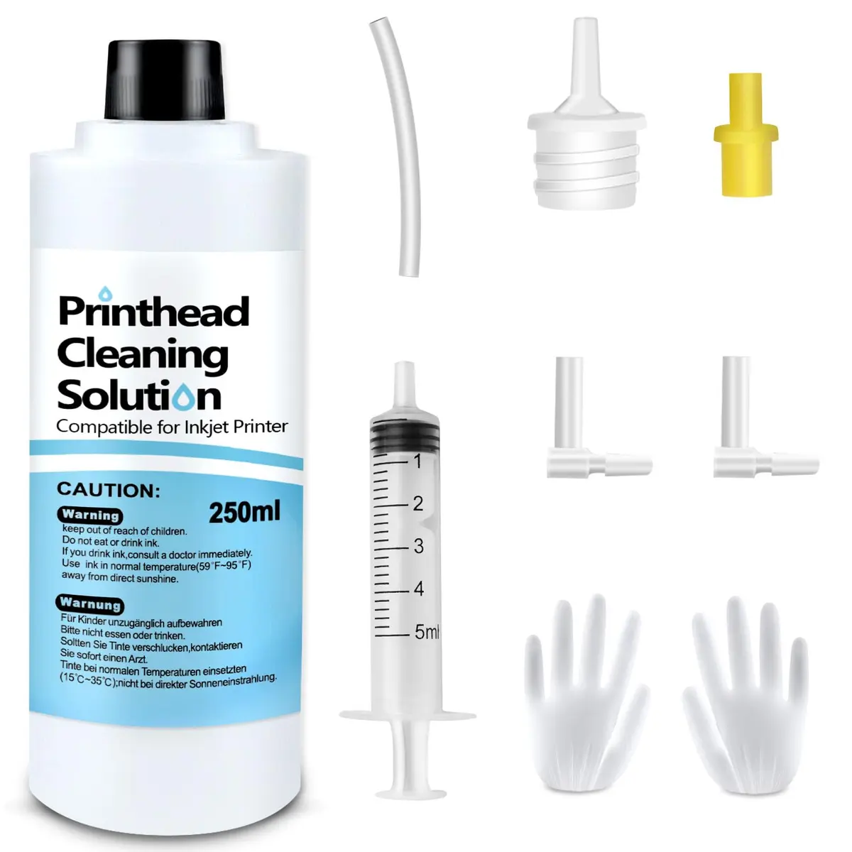Absonic Printhead Cleaning Kit 250ml (8.45 Fl Oz) | Universal Inkjet Printer Head Cleaner for Epson, HP, Canon, Brother - main product image