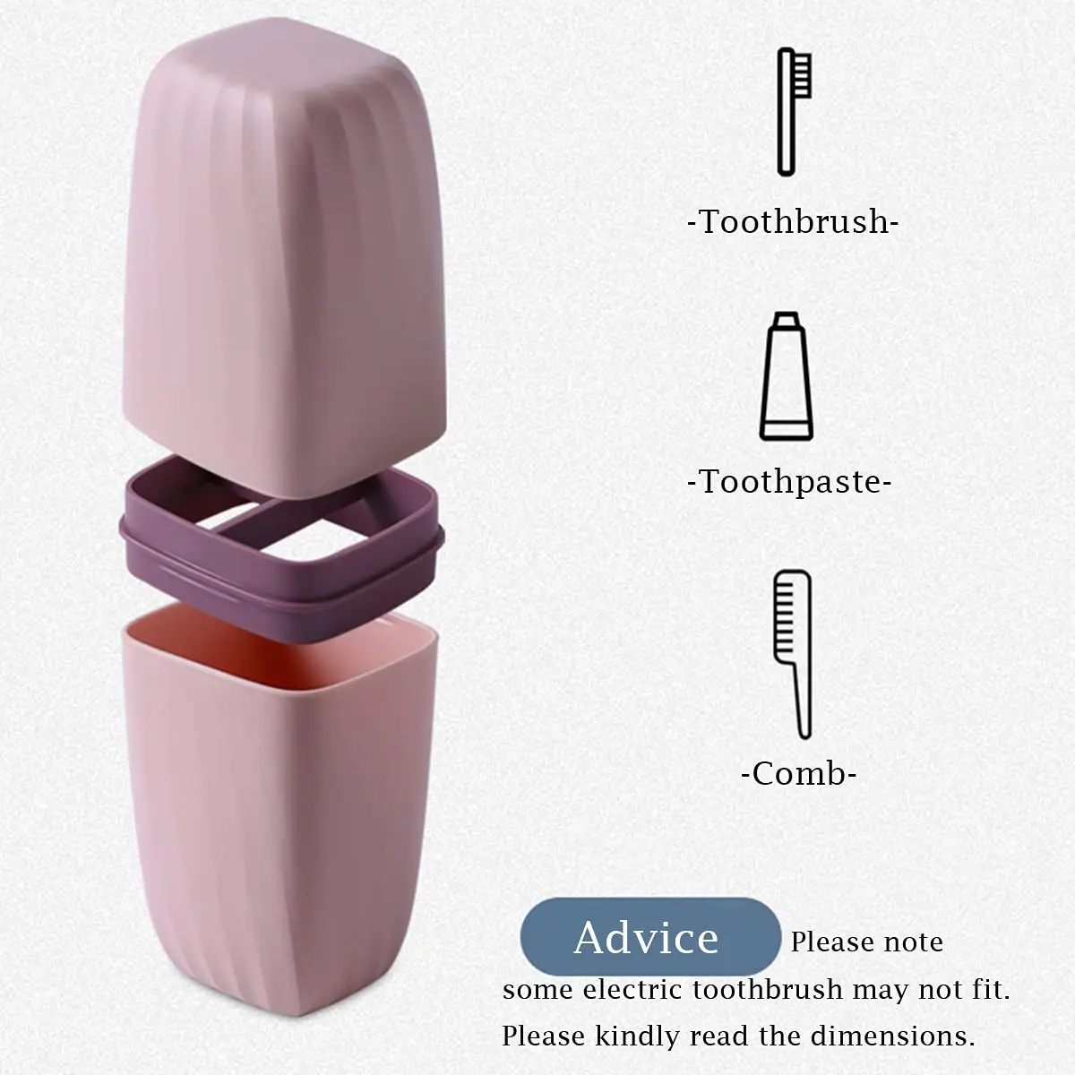 CMREAEC Travel Toothbrush Cup Case | Portable, BPA-Free, Recyclable, Dark Blue - view 4