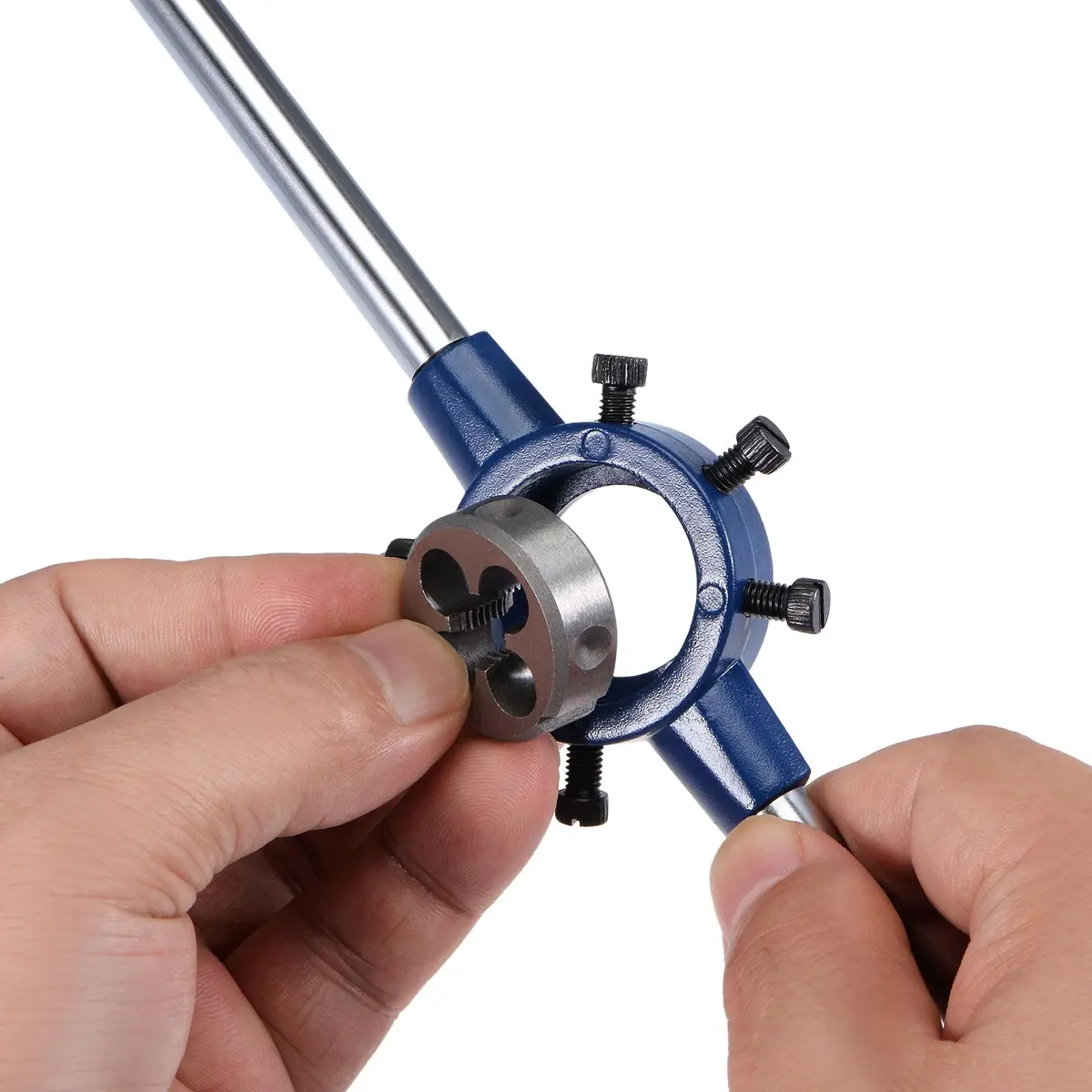 uxcell 5/8-11 UNC Threading Die & Wrench Set, 38mm Die Holder, Adjustable Bolt Thread Repair | General Purpose Metal & Plastic Threading Tool - view 6