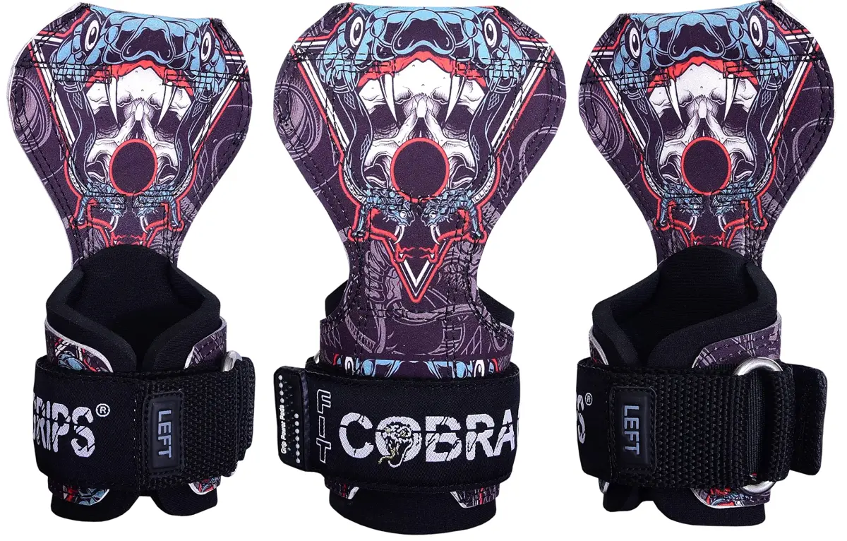 Cobra Grips Weight Lifting Gloves with Adjustable Neoprene Padded Wrist Wraps - Heavy Duty Alternative to Power Lifting Hooks for Deadlifts (FIT Fang-Sub-LA) 6mm - main product image