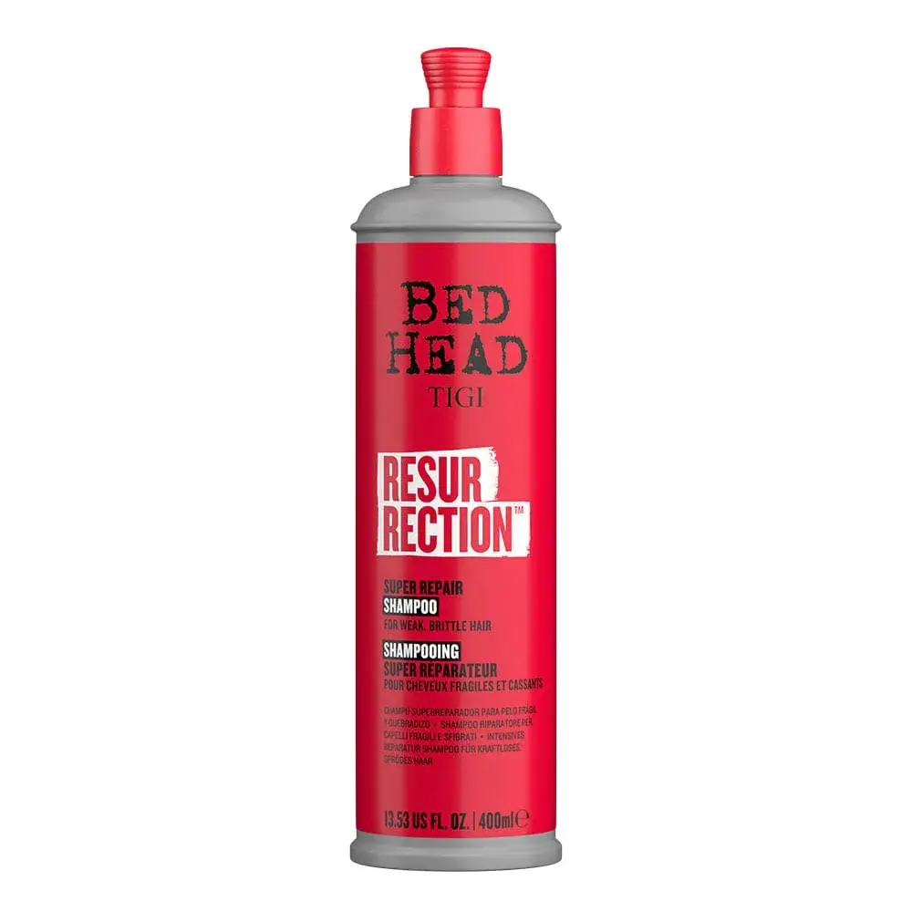 Bed Head by TIGI Resurrection Super Repair Shampoo for Damaged Hair 400ml (13.53 fl oz) | Repairs and Hydrates Brittle Strands - main product image