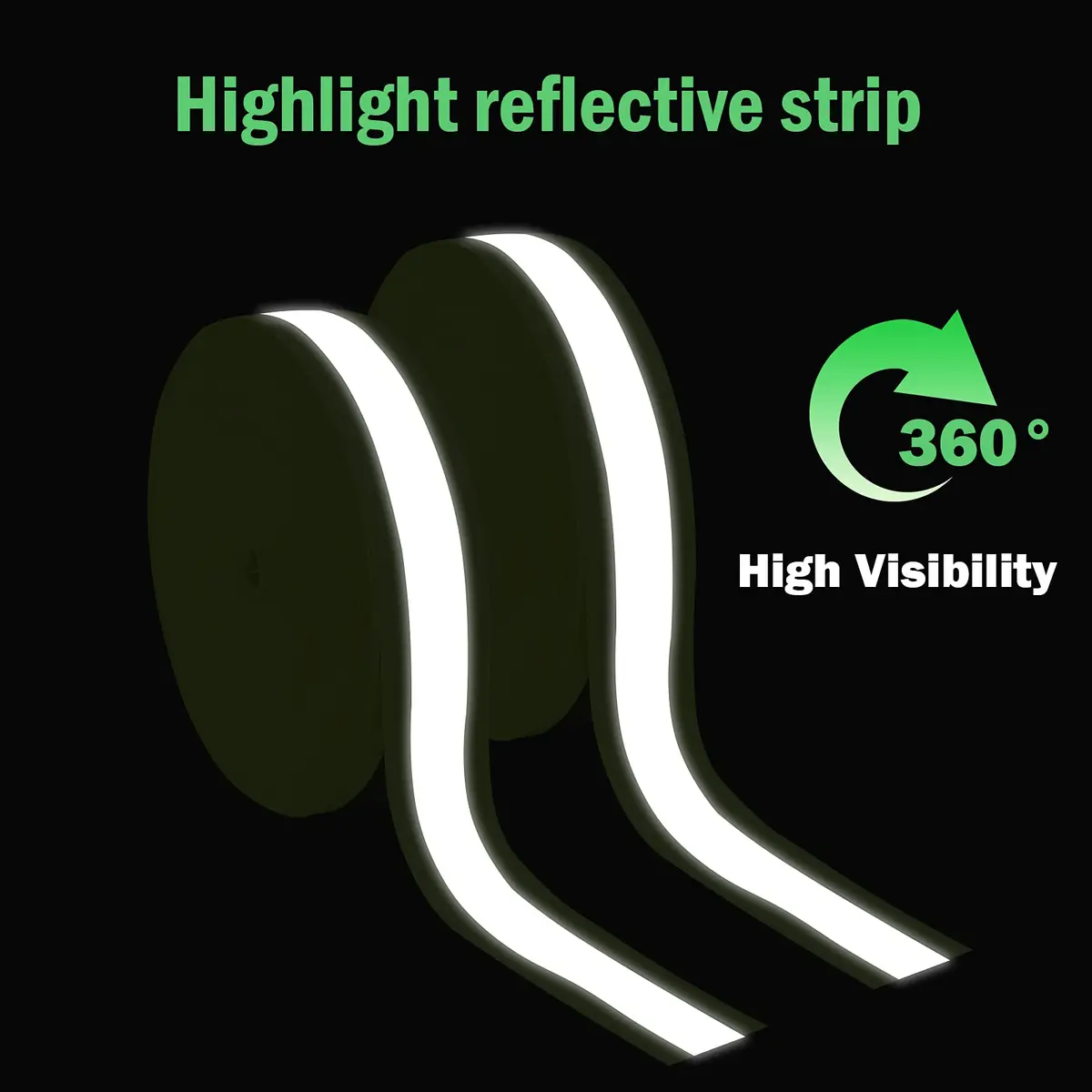 TCCFCCT High Visibility Reflective Tape Strip, Fabric Fluorescent Safety Tape, 2'' x 66ft Sew-on Warning Safety Trim for Clothing, School Bags, Raincoats, Green - view 6