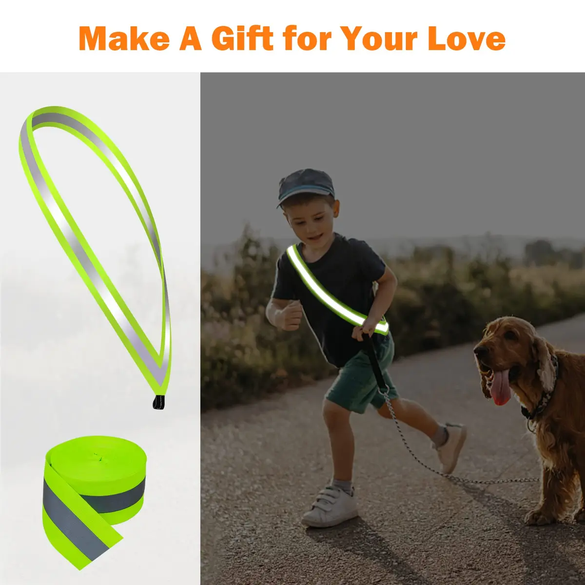 TCCFCCT High Visibility Reflective Tape Strip, Fabric Fluorescent Safety Tape, 2'' x 66ft Sew-on Warning Safety Trim for Clothing, School Bags, Raincoats, Green - view 2