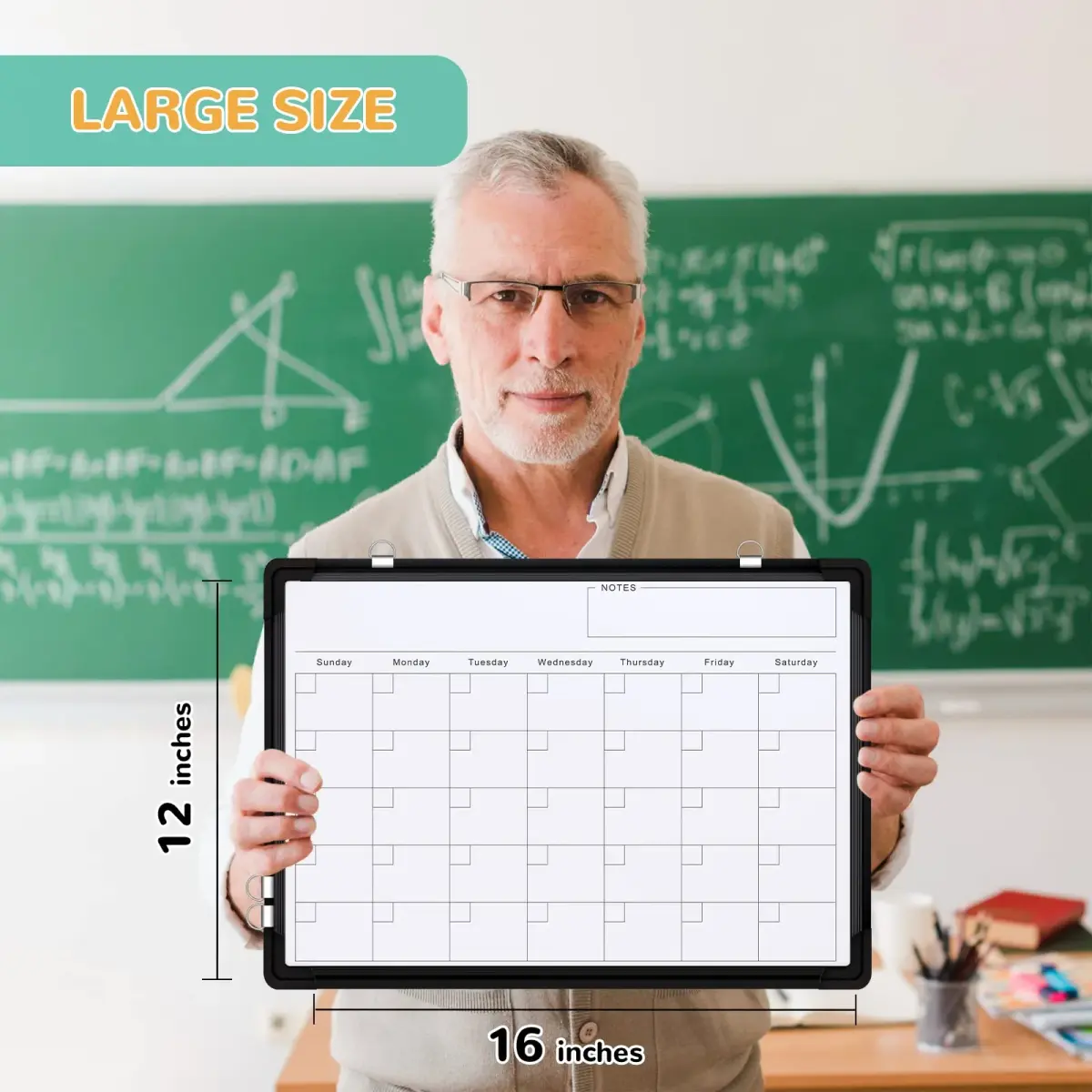 ABERLLS Monthly Calendar Whiteboard 40.64cm x 30.48cm (16in x 12in) | Double-Sided Magnetic Easel for Office, Home, and School - view 7