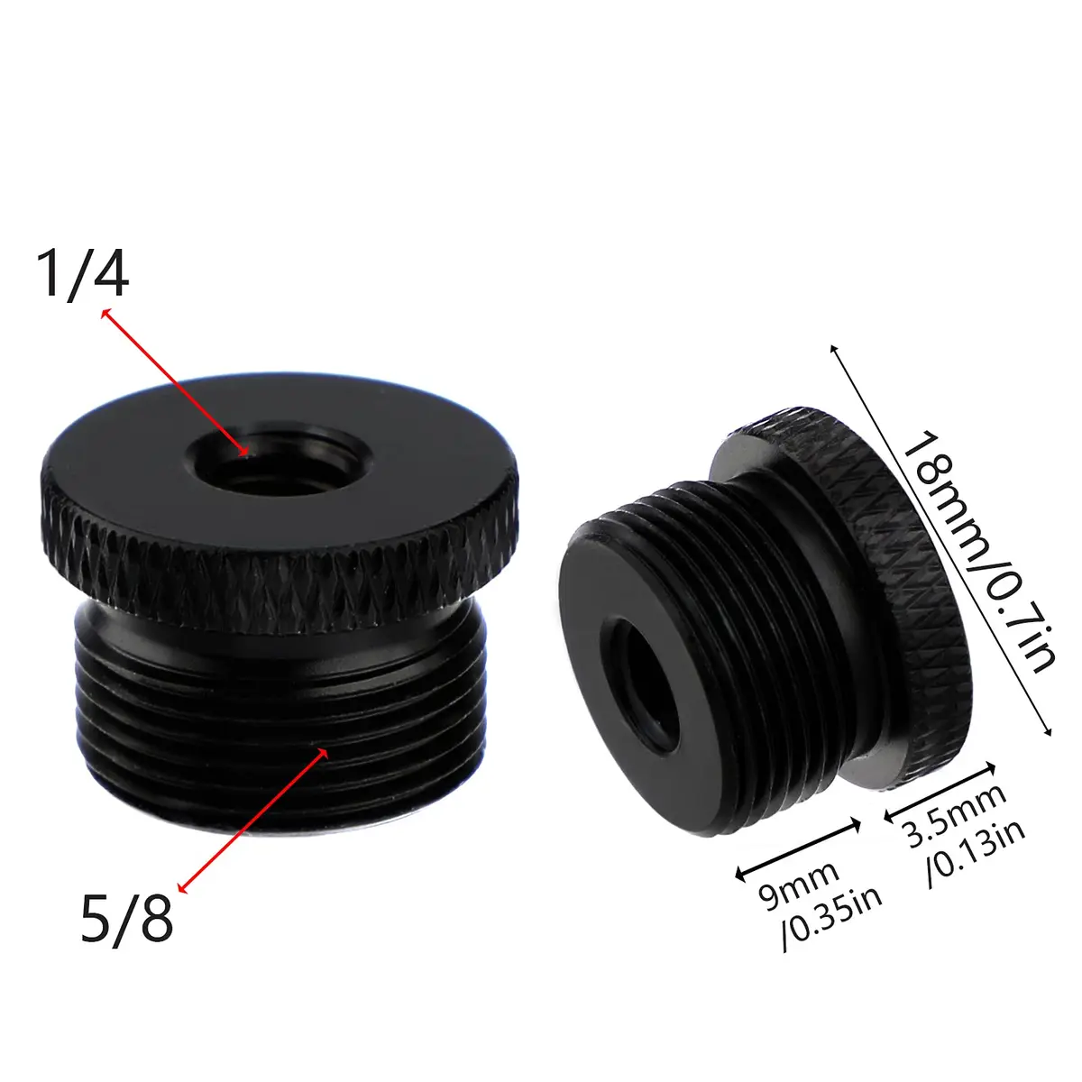 SAVITA Mic Stand Adapter 1/4 Female to 5/8 Male | Aluminum Tripod Screw Adapter for Camera & Microphone Stand - view 2