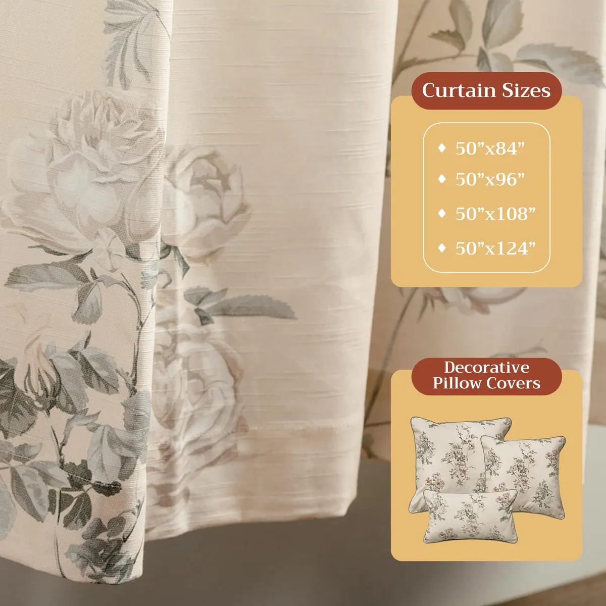 Maison d' Hermine Curtains for Living Room 50"x84" | Elegant 100% Cotton Panel (Pack of 1) - view 4