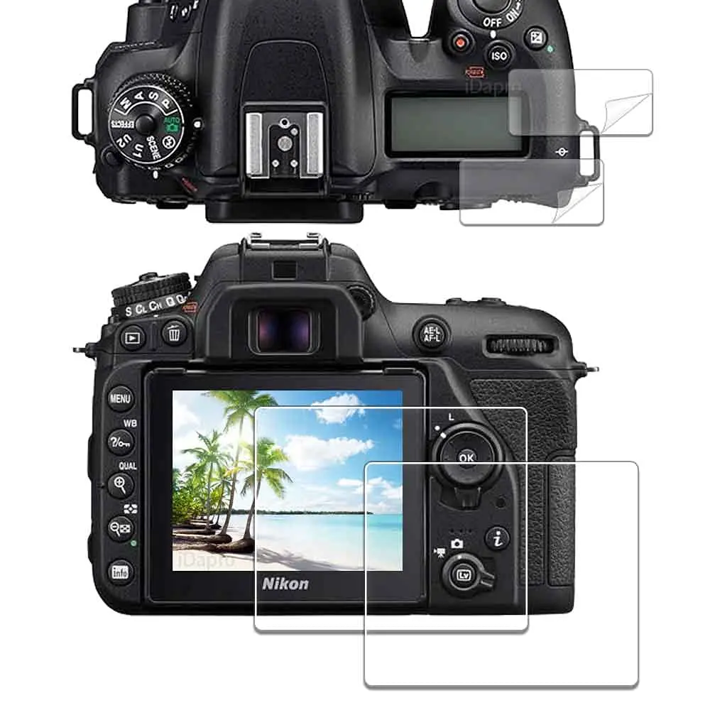 iDaPro Tempered Glass Screen Protector for Nikon D7500 LCD & Top Screen | 9H Hardness, Anti-Glare, Bubble-Free - main product image