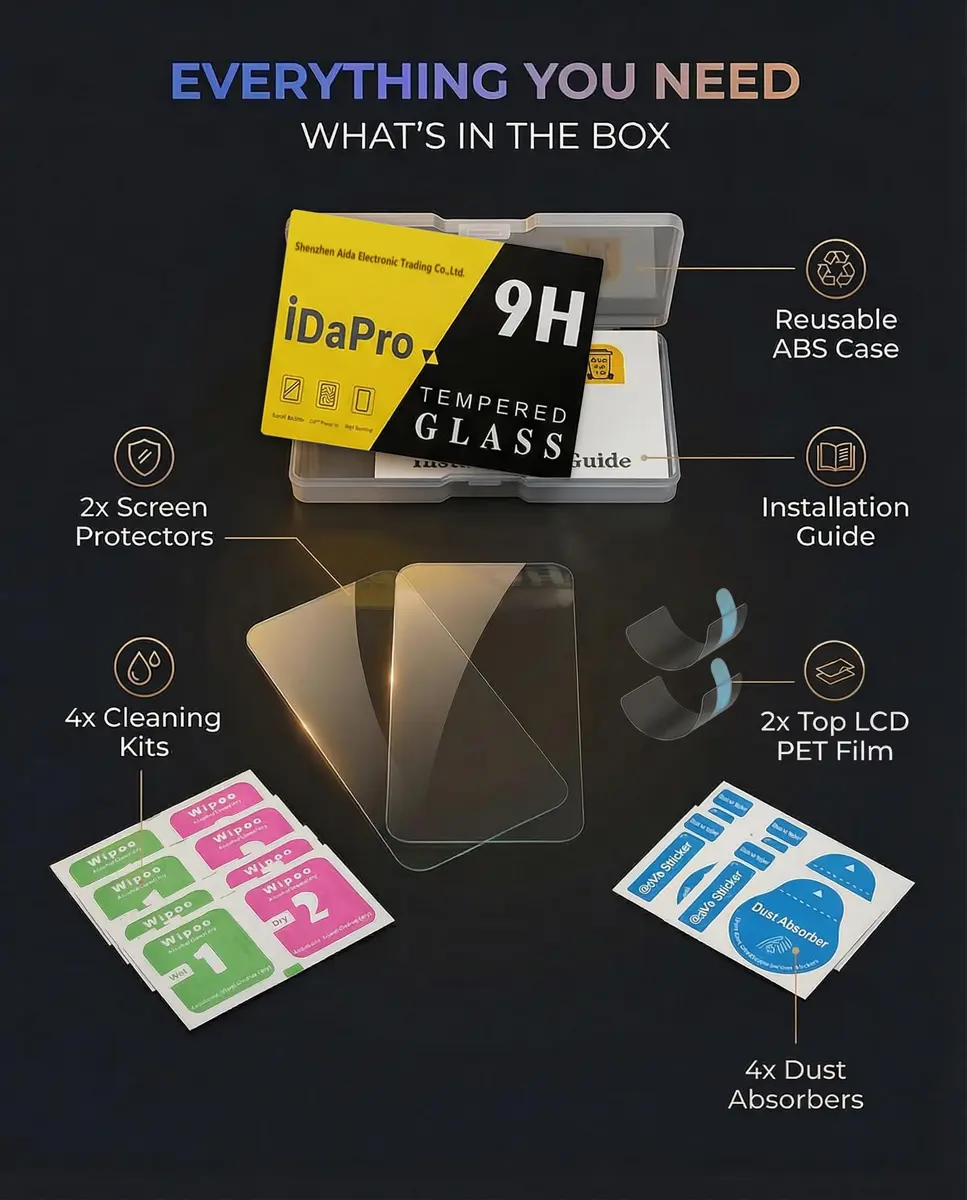 iDaPro Tempered Glass Screen Protector for Nikon D7500 LCD & Top Screen | 9H Hardness, Anti-Glare, Bubble-Free - view 9