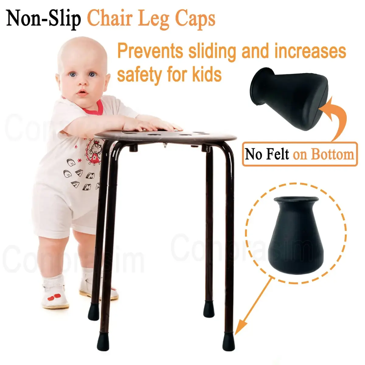 Conprasim Extra Small Silicone Chair Leg Floor Protectors 24 Pack | Prevents Scratches & Noise on Hardwood Floors - view 5