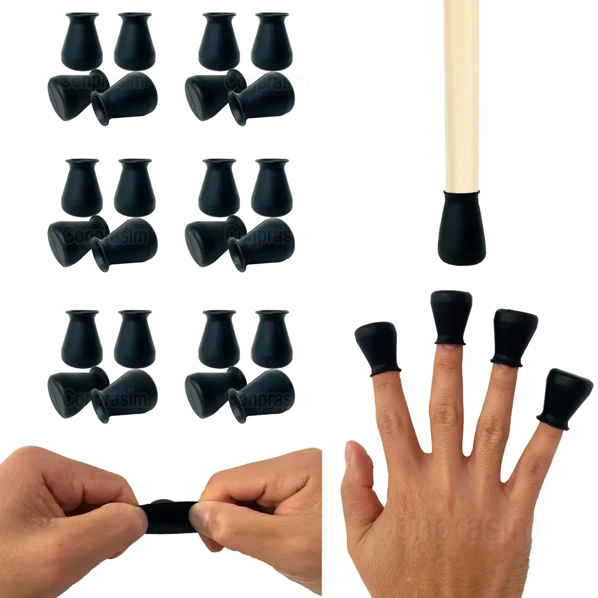 Conprasim Extra Small Silicone Chair Leg Floor Protectors 24 Pack | Prevents Scratches & Noise on Hardwood Floors - main product image