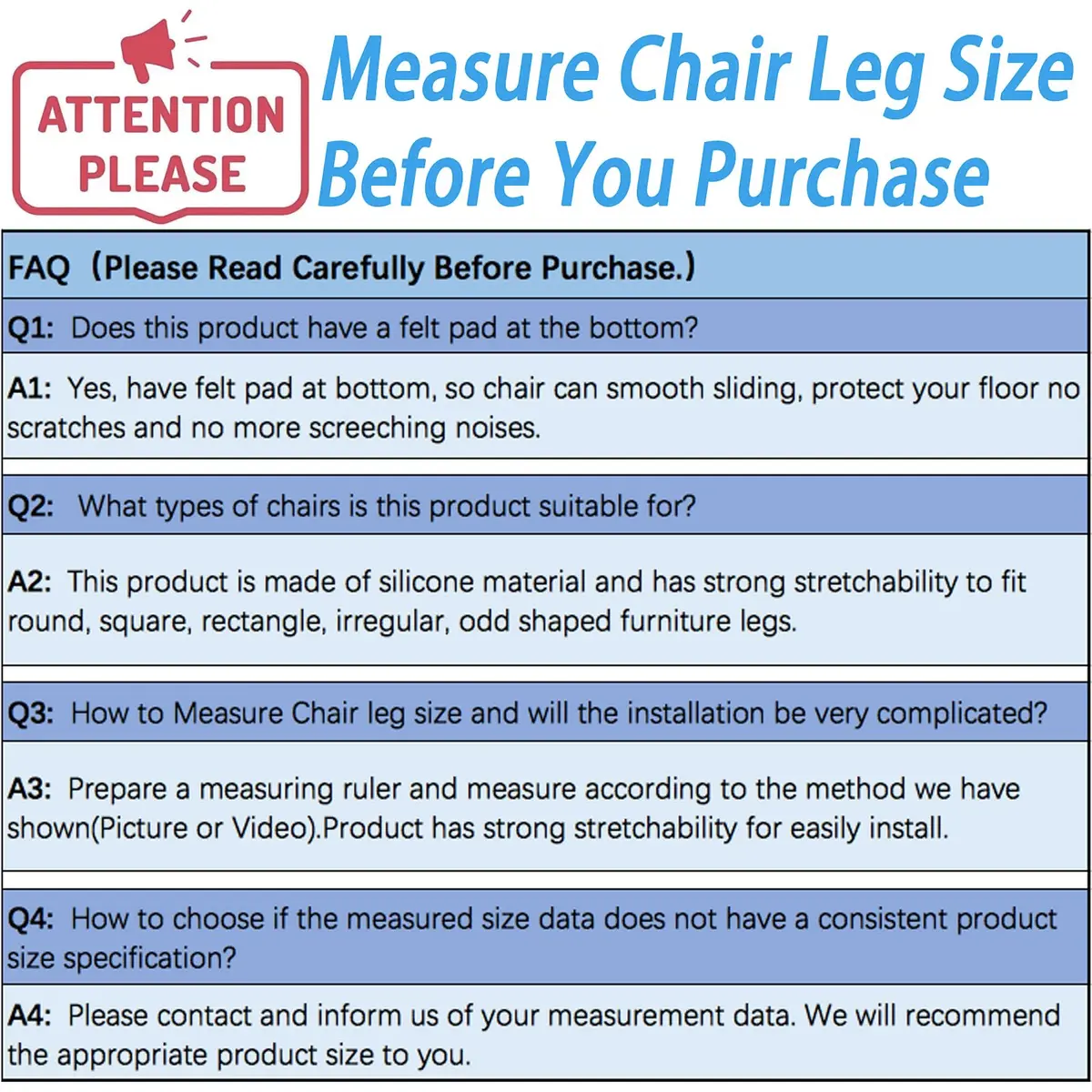 Conprasim Extra Small Silicone Chair Leg Floor Protectors with Felt | 19/32" to 15/16" Fit, 24 Pack - view 5