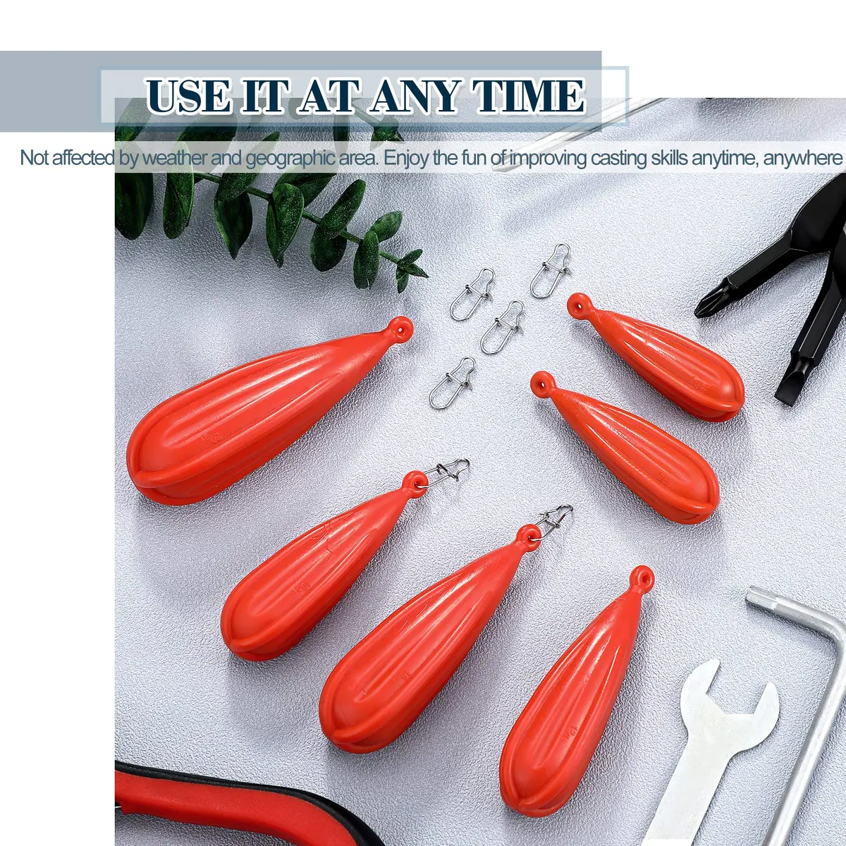 Skylety Fishing Practice Plug Set | Improve Casting Skills with 6 Sizes (6 Pieces) - view 5