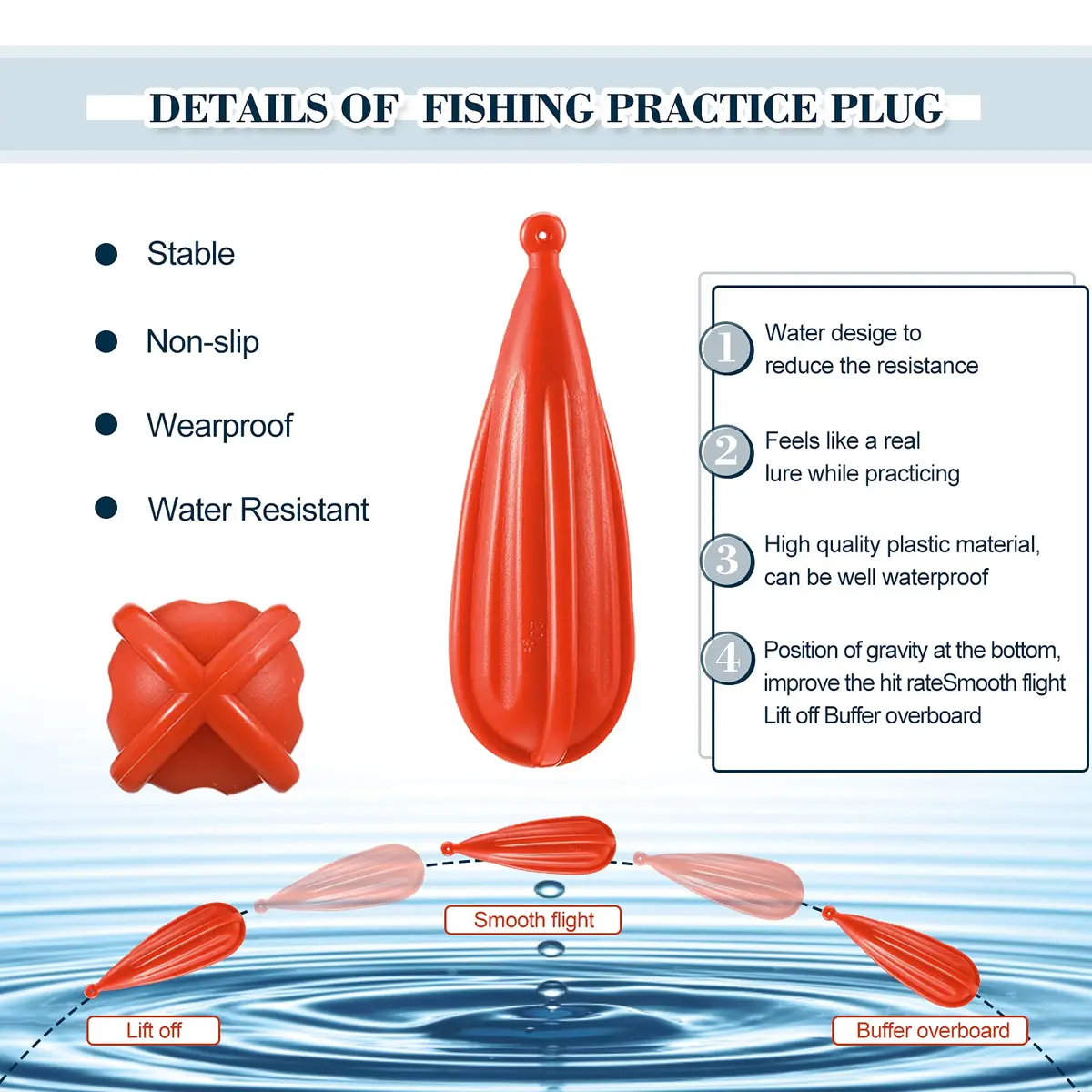 Skylety Fishing Practice Plug Set | Improve Casting Skills with 6 Sizes (6 Pieces) - view 3