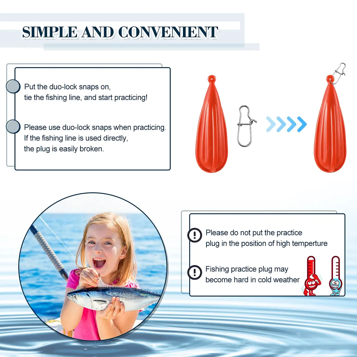 Skylety Fishing Practice Plug Set | Improve Casting Skills with 6 Sizes (6 Pieces) - view 4