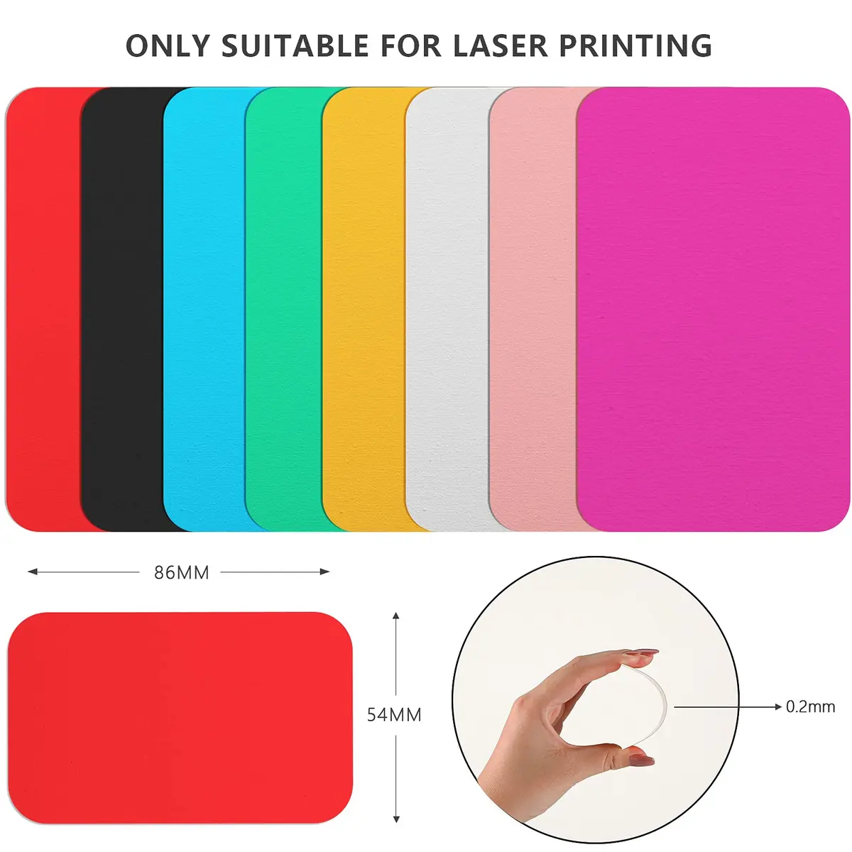 Tenare 120 Pieces Metal Business Card Blanks 86 x 54 x 0.2 mm (3.4 x 2.1 Inch) | Anodized Aluminum for Laser Engraving - view 4