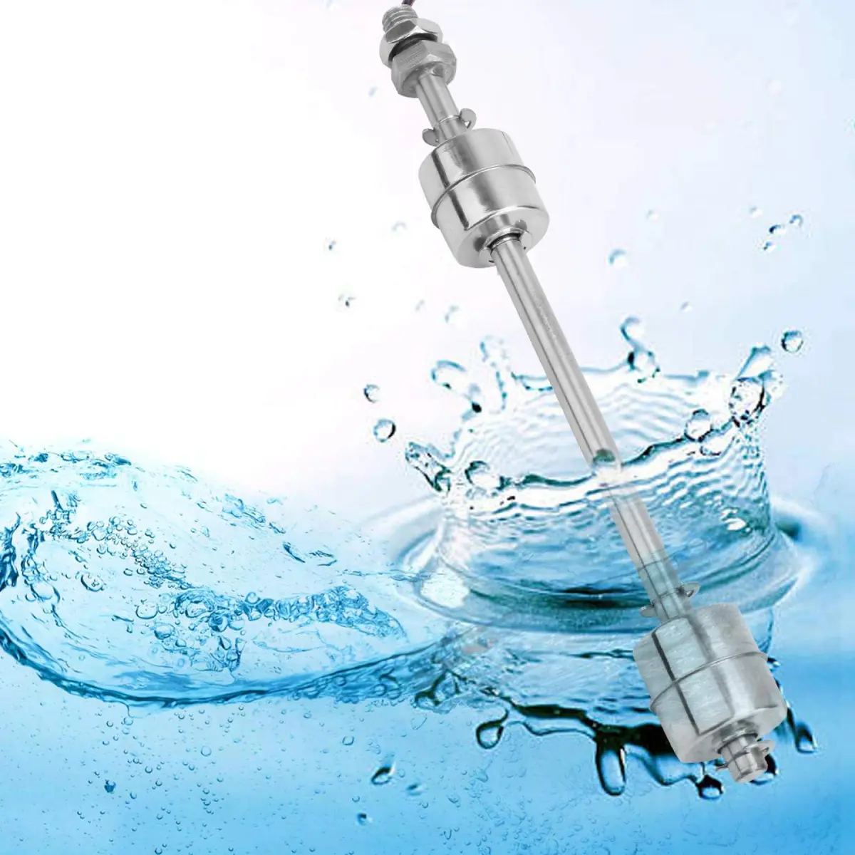 Kuuleyn Float Switch,DC 0~110V Stainless Steel Water Level Sensor 200mm | Double Ball Liquid Level Controller - view 4