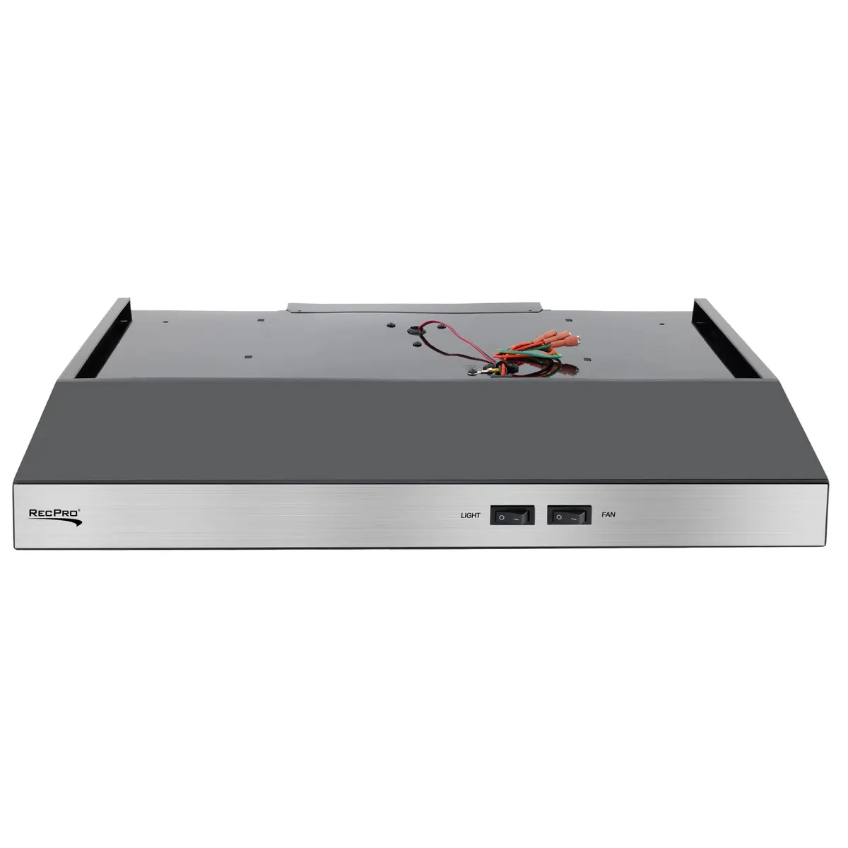 RecPro RV Range Hood Stainless Steel 53.34cm (21in) W x 48.26cm (19in) D x 8.26cm (3.25in) H | 12V DC Hard-Wired Installation with Charcoal Filter & LED Light - view 6