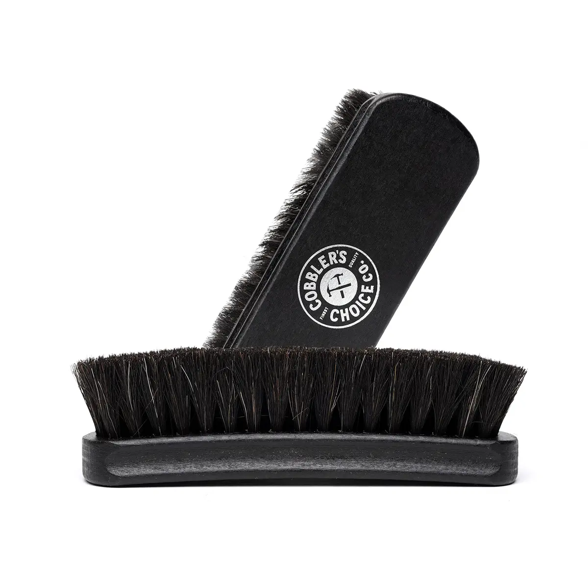 Cobbler's Choice Horsehair Shoe Brush - Premium Shoe Shine & Polish Brush for Leather, Black - main product image
