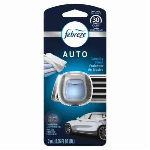 Febreze Car Vent Clip Air Freshener, Laundry Fresh Scent, 0.06 Fl Oz (Pack of 1) - main product image