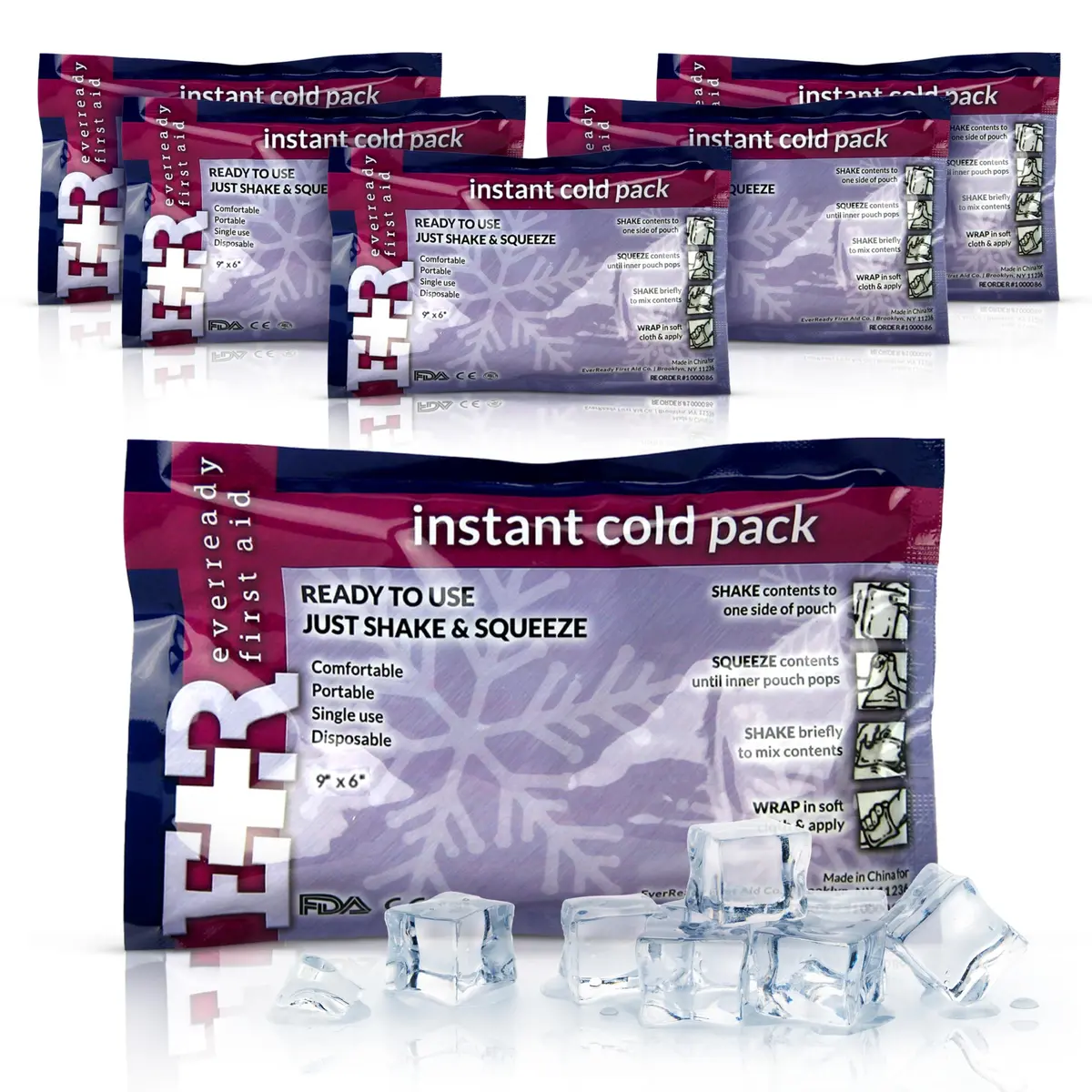 Ever Ready First Aid Instant Cold Compress 6 Pack | 12.7cm x 17.8cm (5" x 7") - main product image