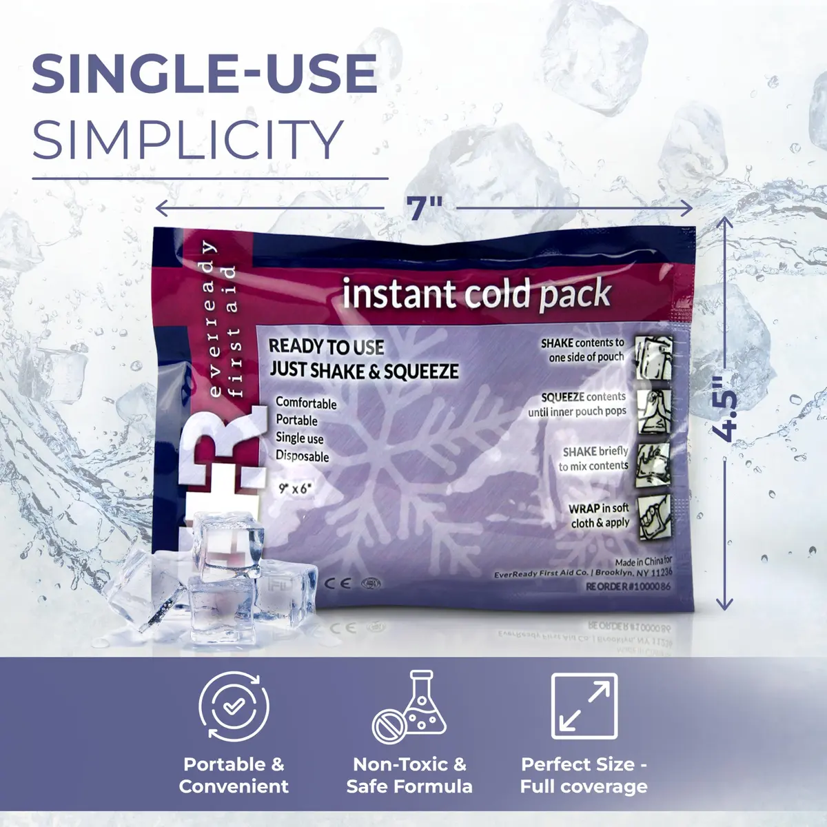 Ever Ready First Aid Instant Cold Compress 6 Pack | 12.7cm x 17.8cm (5" x 7") - view 3
