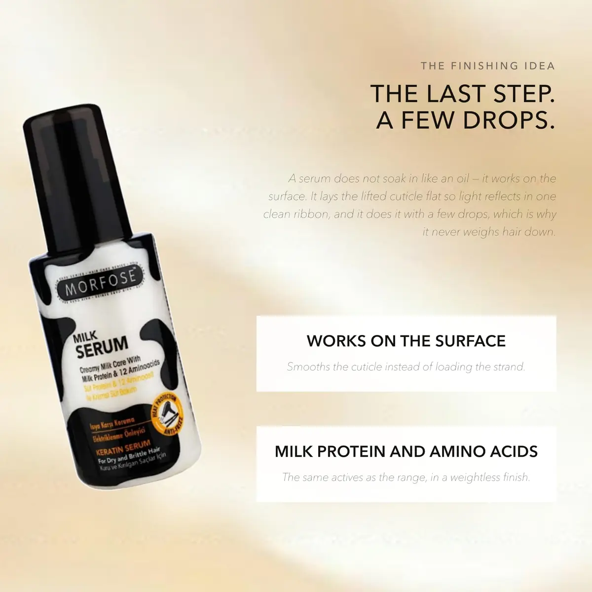 Morfose Milk Therapy Serum, 100 ml | Nourishes & Protects Hair, Repairs Split Ends, Silky Shine, All Hair Types - view 3