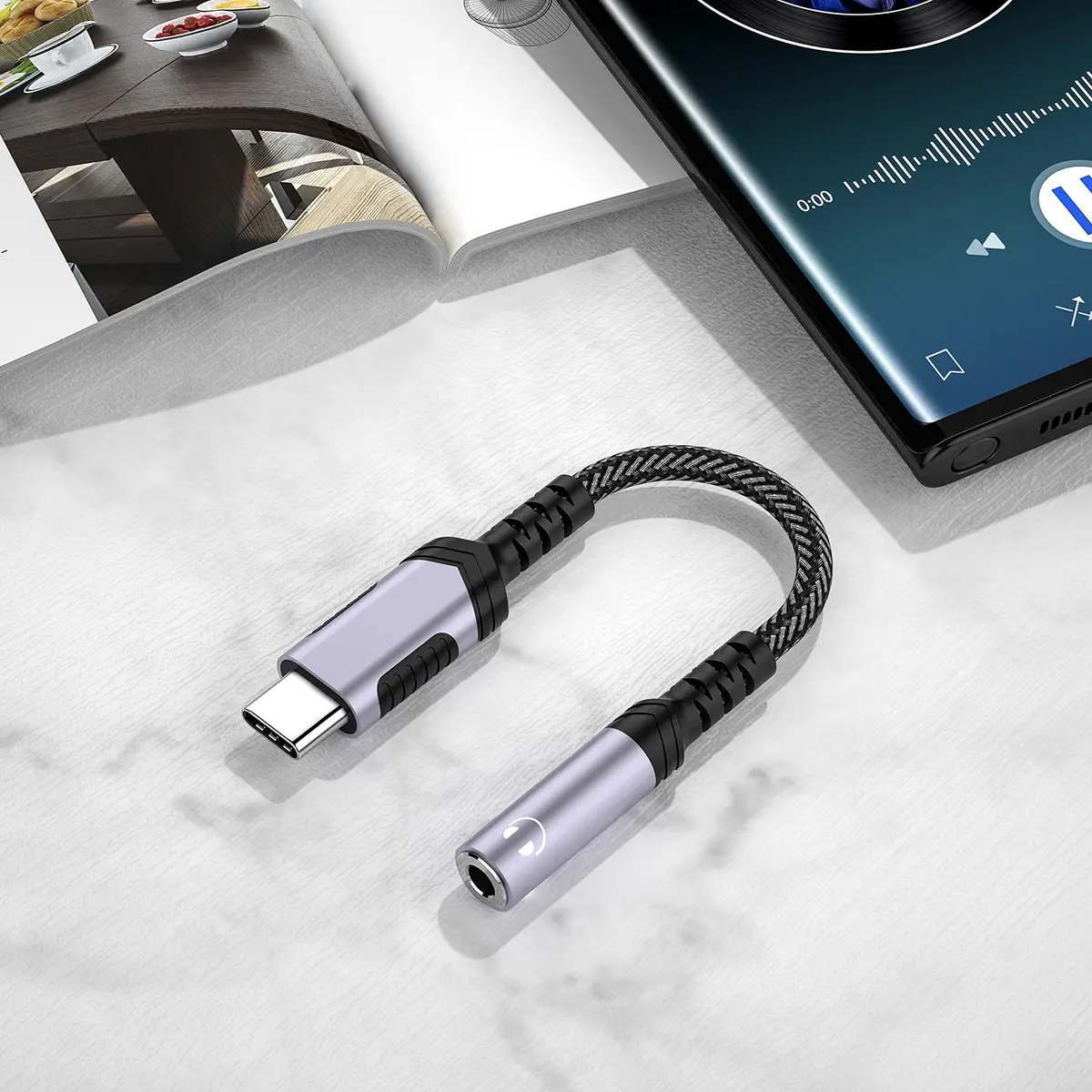 iMangoo USB C to 3.5mm Headphone Adapter | High-Quality DAC, Compact & Durable (9.6cm) - view 5