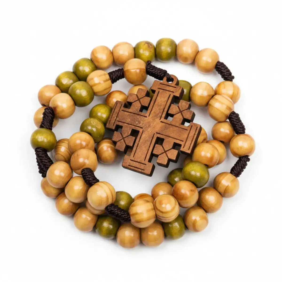 Nazareth Store Olive Wood Prayer Rosary 11" | Durable Wooden Chaplet for Devotion - main product image