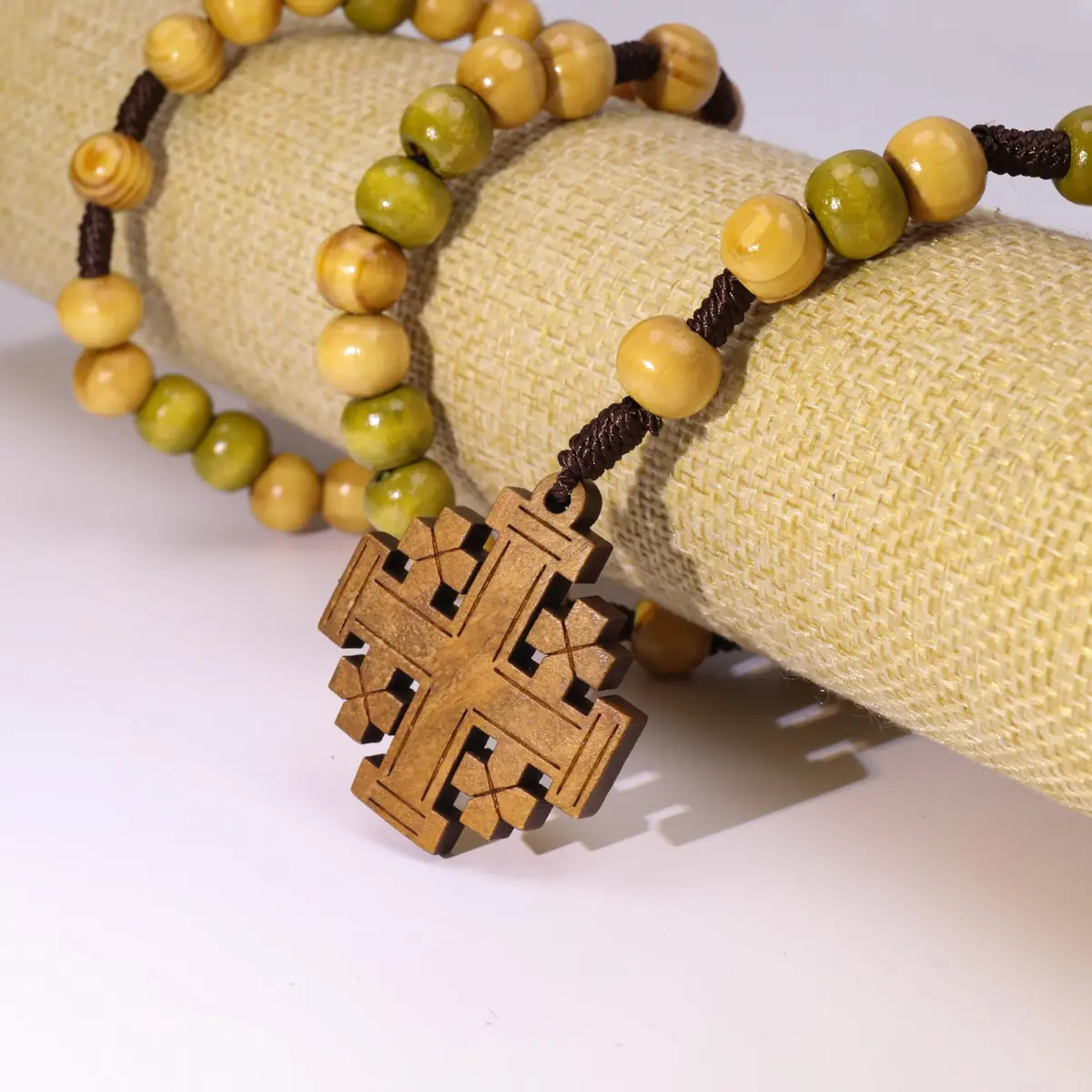 Nazareth Store Olive Wood Prayer Rosary 11" | Durable Wooden Chaplet for Devotion - view 6