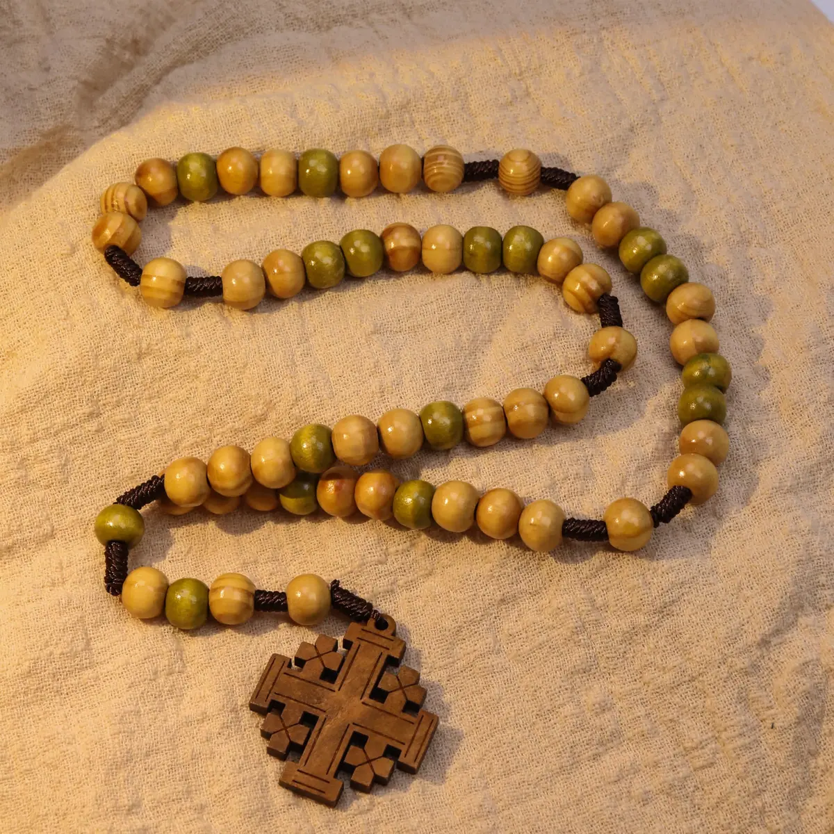 Nazareth Store Olive Wood Prayer Rosary 11" | Durable Wooden Chaplet for Devotion - view 7