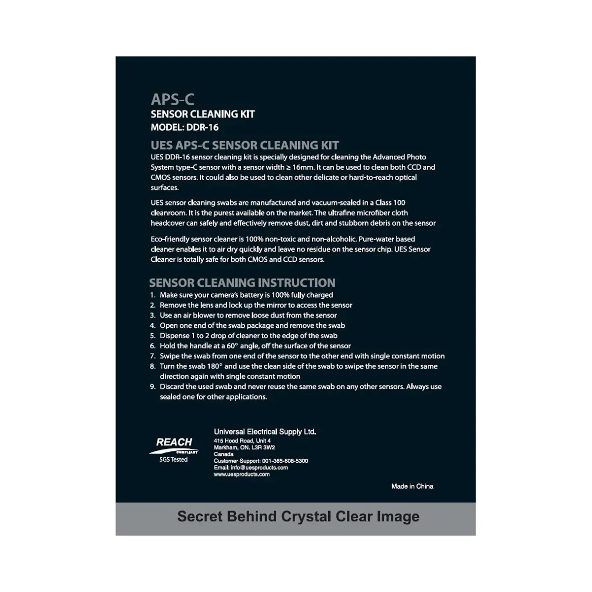 UES DDR16 APS-C Camera Sensor Cleaning Kit 16mm Swabs (15ml Solution) | Cleans CCD & CMOS Sensors Safely - view 8