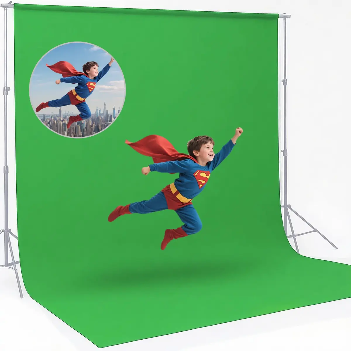 CPLIRIS 10x20ft Green Screen Backdrop for Photography, Dual-Size Dual-Pocket Design | Seamless Chromakey Background for Photoshoot & Video - main product image