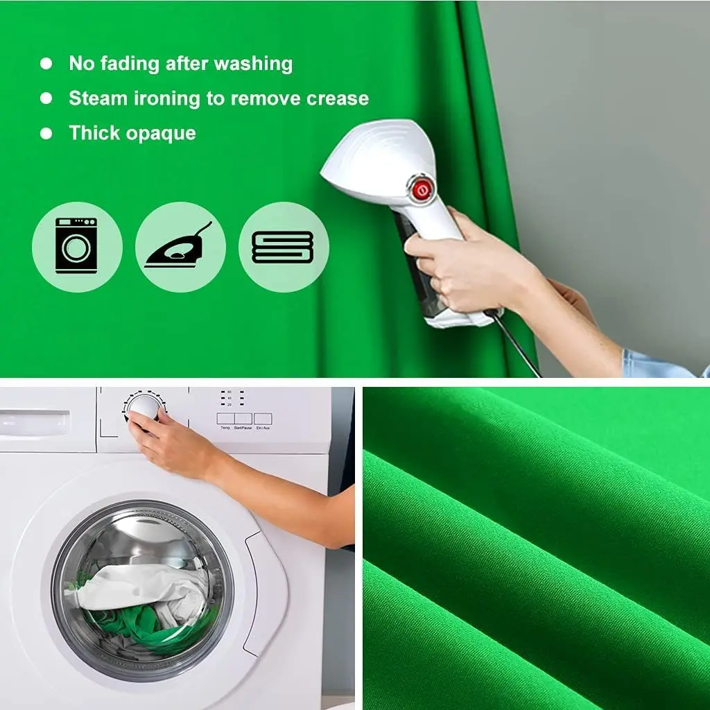CPLIRIS 10x20ft Green Screen Backdrop for Photography, Dual-Size Dual-Pocket Design | Seamless Chromakey Background for Photoshoot & Video - view 6