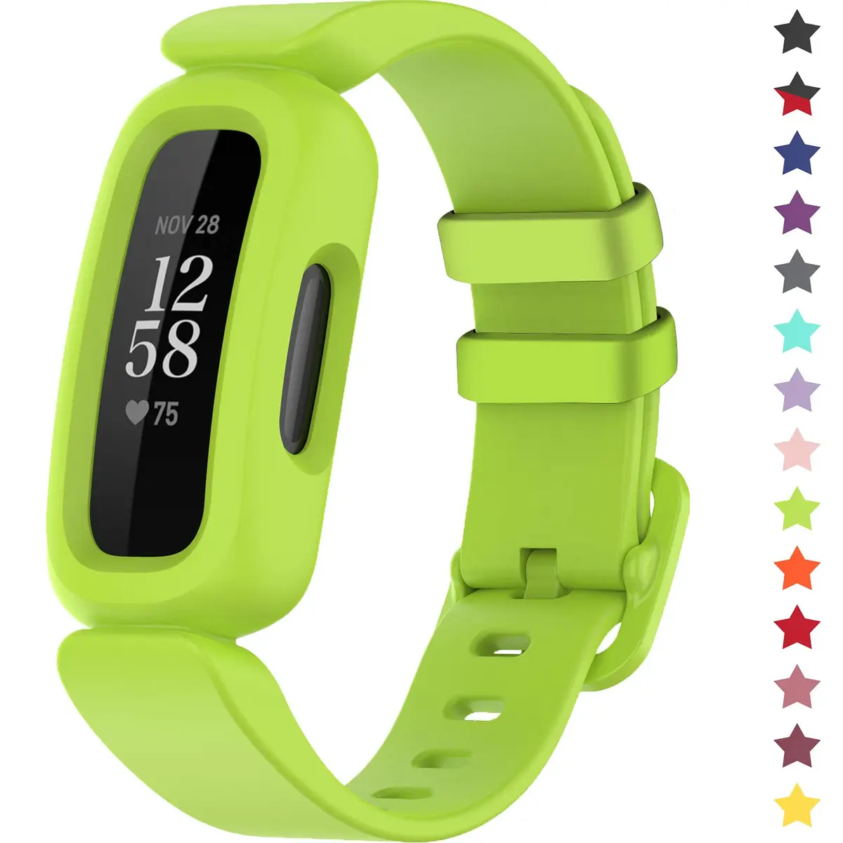 TopPerfekt Silicone Replacement Band Lime | Waterproof Sport Strap for Fitbit Ace 3 Kids - main product image