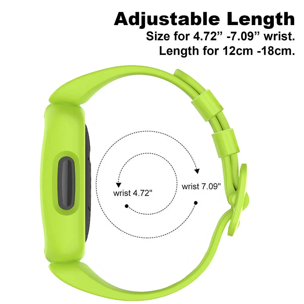 TopPerfekt Silicone Replacement Band Lime | Waterproof Sport Strap for Fitbit Ace 3 Kids - view 3