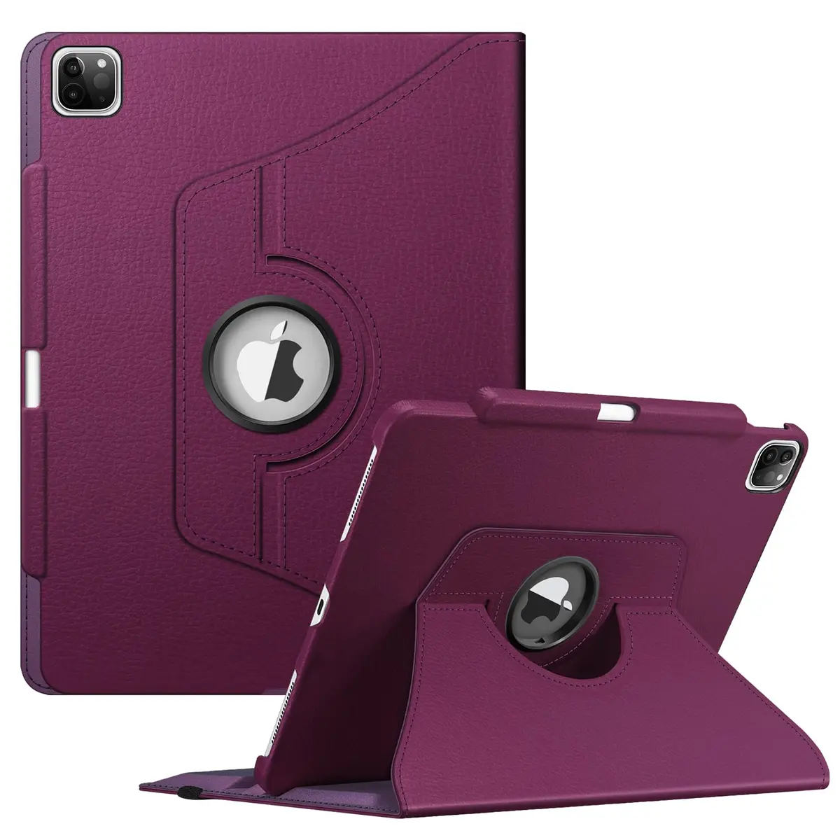 FINTIE Rotating Case for iPad Pro 12.9-inch 6th/5th/4th/3rd Generation | 360° Adjustable, Pencil Holder, Hard Shell, Purple - main product image