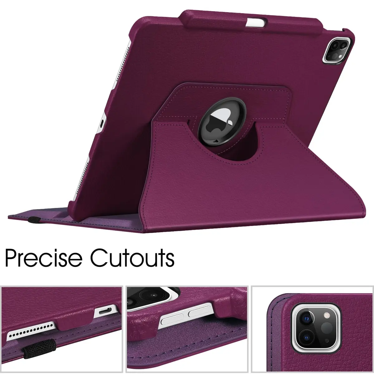 FINTIE Rotating Case for iPad Pro 12.9-inch 6th/5th/4th/3rd Generation | 360° Adjustable, Pencil Holder, Hard Shell, Purple - view 5